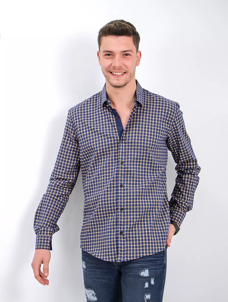 Chemise regular imprimé carreau